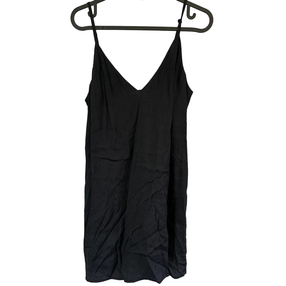 Reformation Women Black Side Slit Mini Dress Size S